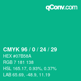 Color code: CMYK 96 / 0 / 24 / 29 | qconv.com