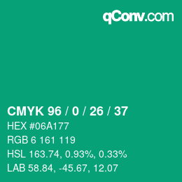 Color code: CMYK 96 / 0 / 26 / 37 | qconv.com