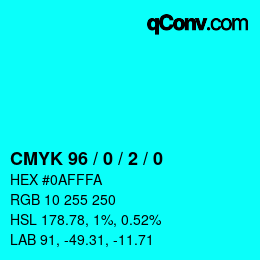 Color code: CMYK 96 / 0 / 2 / 0 | qconv.com