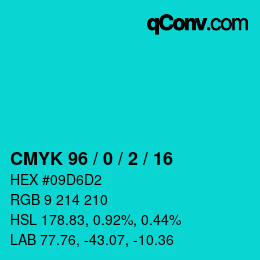 Color code: CMYK 96 / 0 / 2 / 16 | qconv.com