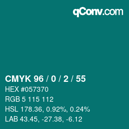 Color code: CMYK 96 / 0 / 2 / 55 | qconv.com