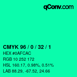 Color code: CMYK 96 / 0 / 32 / 1 | qconv.com