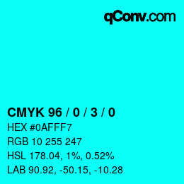 Color code: CMYK 96 / 0 / 3 / 0 | qconv.com