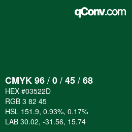 Color code: CMYK 96 / 0 / 45 / 68 | qconv.com