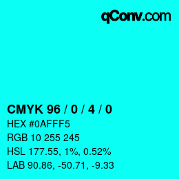 Color code: CMYK 96 / 0 / 4 / 0 | qconv.com