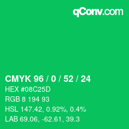 Color code: CMYK 96 / 0 / 52 / 24 | qconv.com