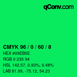 Color code: CMYK 96 / 0 / 60 / 8 | qconv.com