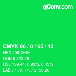 Color code: CMYK 96 / 0 / 65 / 13 | qconv.com