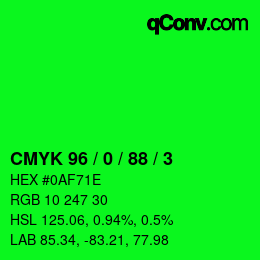 Color code: CMYK 96 / 0 / 88 / 3 | qconv.com