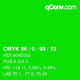 Color code: CMYK 96 / 0 / 99 / 12 | qconv.com