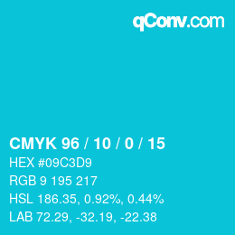 Color code: CMYK 96 / 10 / 0 / 15 | qconv.com