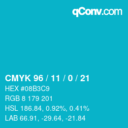 Color code: CMYK 96 / 11 / 0 / 21 | qconv.com