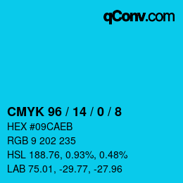 Color code: CMYK 96 / 14 / 0 / 8 | qconv.com