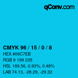 Color code: CMYK 96 / 15 / 0 / 8 | qconv.com