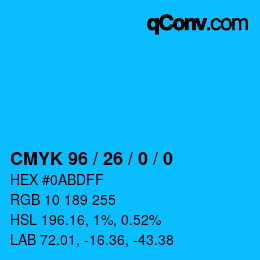Color code: CMYK 96 / 26 / 0 / 0 | qconv.com