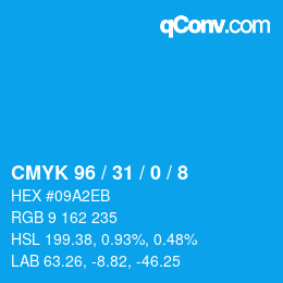 カラーコード: CMYK 96 / 31 / 0 / 8 | qconv.com
