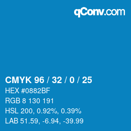 Color code: CMYK 96 / 32 / 0 / 25 | qconv.com
