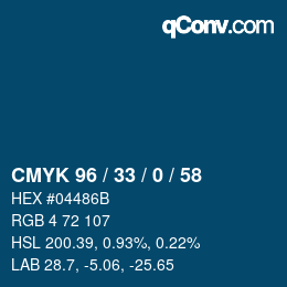 Color code: CMYK 96 / 33 / 0 / 58 | qconv.com