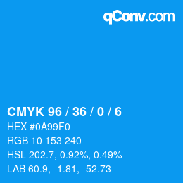 Color code: CMYK 96 / 36 / 0 / 6 | qconv.com