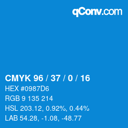 颜色代码: CMYK 96 / 37 / 0 / 16 | qconv.com