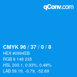 Color code: CMYK 96 / 37 / 0 / 8 | qconv.com