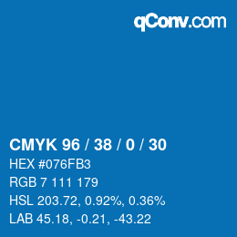 Color code: CMYK 96 / 38 / 0 / 30 | qconv.com