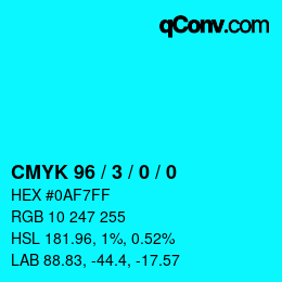 Color code: CMYK 96 / 3 / 0 / 0 | qconv.com