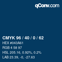 Código de color: CMYK 96 / 40 / 0 / 62 | qconv.com