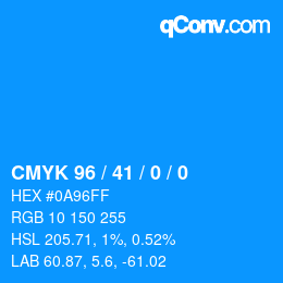 カラーコード: CMYK 96 / 41 / 0 / 0 | qconv.com