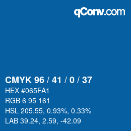 Farbcode: CMYK 96 / 41 / 0 / 37 | qconv.com