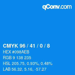 Color code: CMYK 96 / 41 / 0 / 8 | qconv.com