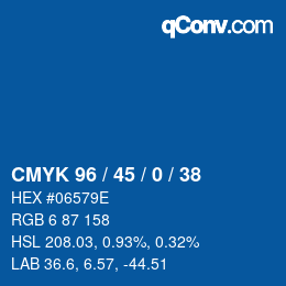 Color code: CMYK 96 / 45 / 0 / 38 | qconv.com