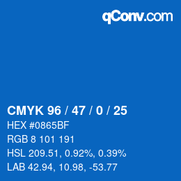 Color code: CMYK 96 / 47 / 0 / 25 | qconv.com
