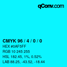 Color code: CMYK 96 / 4 / 0 / 0 | qconv.com