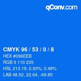 颜色代码: CMYK 96 / 53 / 0 / 8 | qconv.com