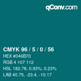 Color code: CMYK 96 / 5 / 0 / 56 | qconv.com