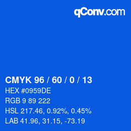 カラーコード: CMYK 96 / 60 / 0 / 13 | qconv.com