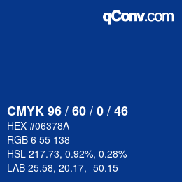 カラーコード: CMYK 96 / 60 / 0 / 46 | qconv.com