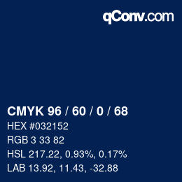 カラーコード: CMYK 96 / 60 / 0 / 68 | qconv.com