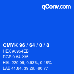 カラーコード: CMYK 96 / 64 / 0 / 8 | qconv.com