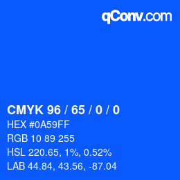 Farbcode: CMYK 96 / 65 / 0 / 0 | qconv.com