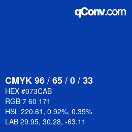 Color code: CMYK 96 / 65 / 0 / 33 | qconv.com