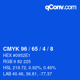 カラーコード: CMYK 96 / 65 / 4 / 8 | qconv.com