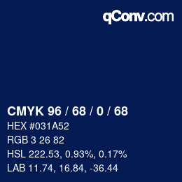 カラーコード: CMYK 96 / 68 / 0 / 68 | qconv.com