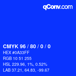 颜色代码: CMYK 96 / 80 / 0 / 0 | qconv.com