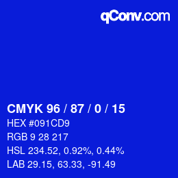 Color code: CMYK 96 / 87 / 0 / 15 | qconv.com