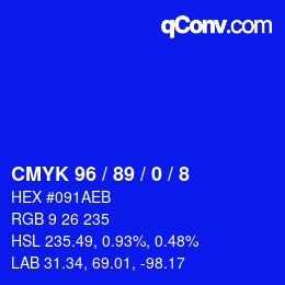 Color code: CMYK 96 / 89 / 0 / 8 | qconv.com