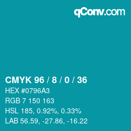 Color code: CMYK 96 / 8 / 0 / 36 | qconv.com