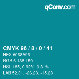 カラーコード: CMYK 96 / 8 / 0 / 41 | qconv.com