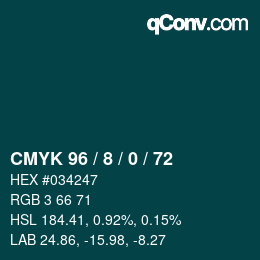 カラーコード: CMYK 96 / 8 / 0 / 72 | qconv.com
